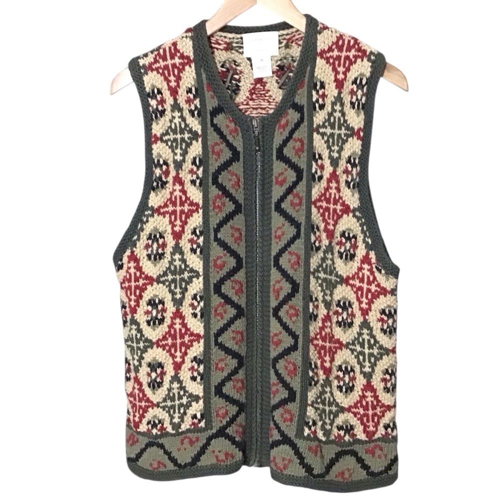 Susan Bristol Sweater Vest Cardigan Sleeveless Zipper Zippered Vintage